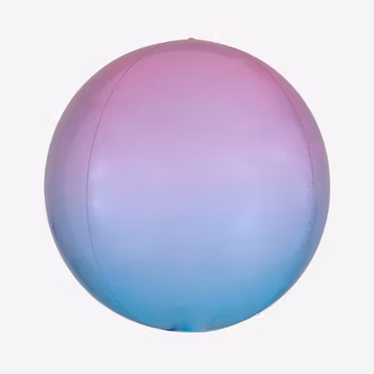 Folieballong - Orbz - Ombre Rosa/Ljusblå