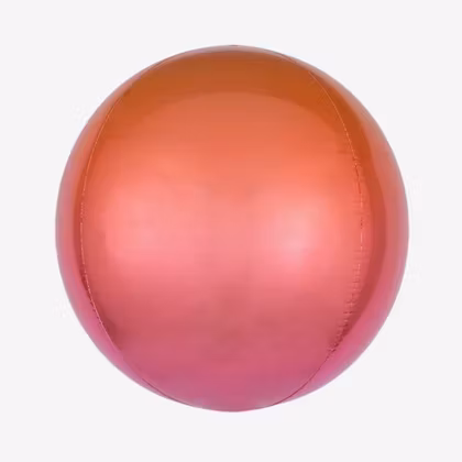 Folieballong - Orbz Ombre Rosa & Röd