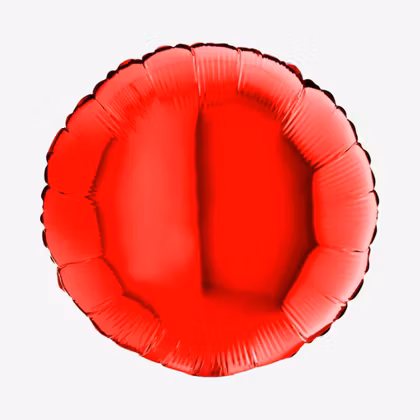 Folieballong - Rund Röd