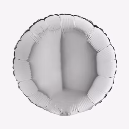 Folieballong - Rund Silver