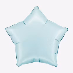 Folieballong - Stjärna Satin Pastellblå