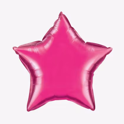 Folieballong - Stjärna Fuchsia