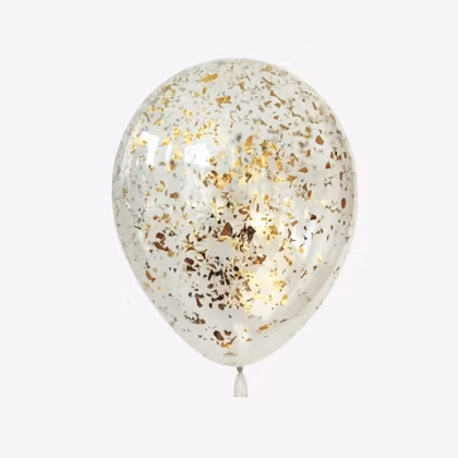 Konfettiballong 30 cm - Strimlad Guld