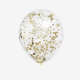 Konfettiballong 28 cm - Guld