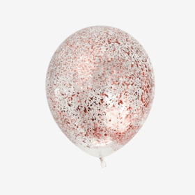 Konfettiballong 28 cm - Strimlad Roséguld