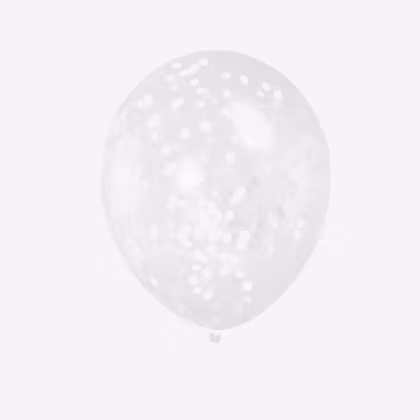 Konfettiballong 30 cm - Vit
