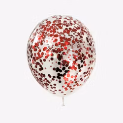 Konfettiballong 30 cm - Röd