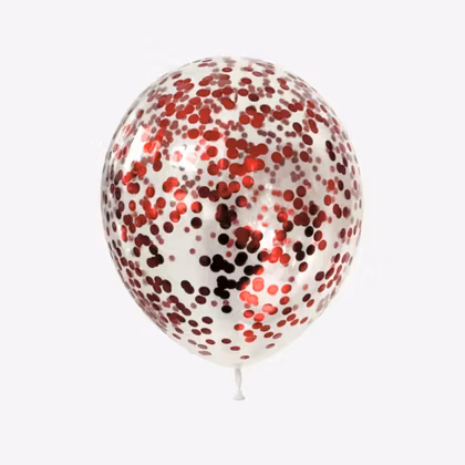 Konfettiballong 30 cm - Röd