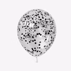 Konfettiballong 30 cm - Svart
