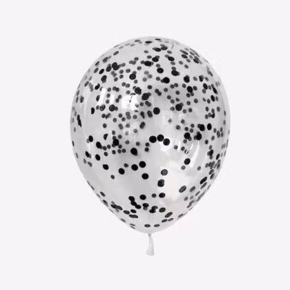 Konfettiballong 30 cm - Svart