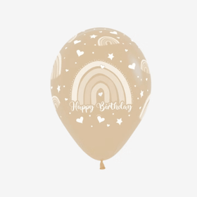 Ballong 28 cm - Boho Rainbow Vit Sand
