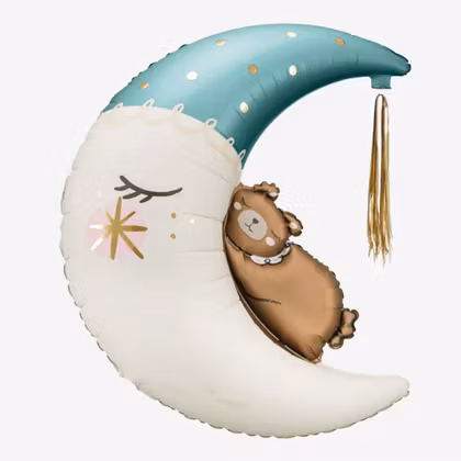 Folieballong - Teddy Moon Blå