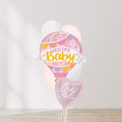 Ballongbukett - Welcome Baby Luftballong Rosa