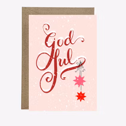 Julkort - God Jul Letters