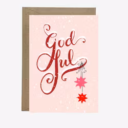 Julkort - God Jul Letters