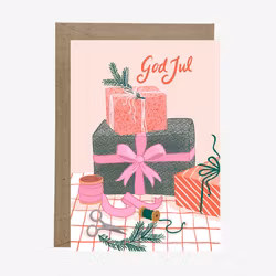 Julkort - Paketpyssel