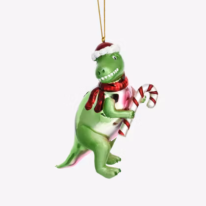 Julgranskula - T-Rex with Candy Cane