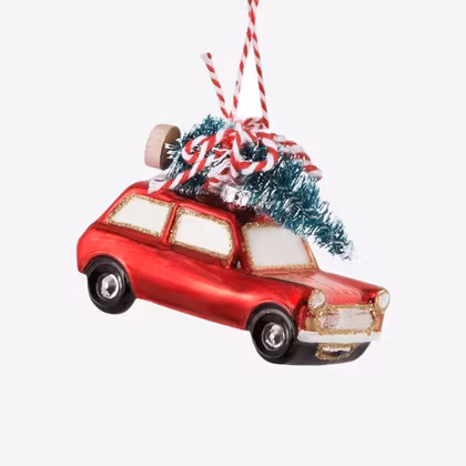 Julgranskula - Retro Röd Bil