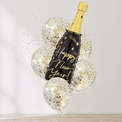 Ballongbukett - HNY - Konfetti Gold