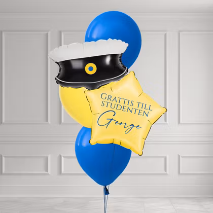 Ballongbukett - Blågul Student