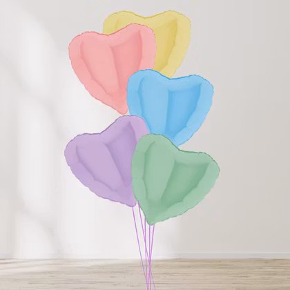 Ballongbukett - Pastell Hearts