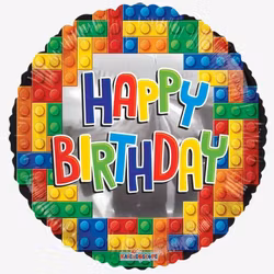 Folieballong - Happy Birthday - Lego