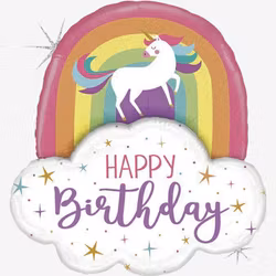 Folieballong - Unicorn Rainbow Birthday