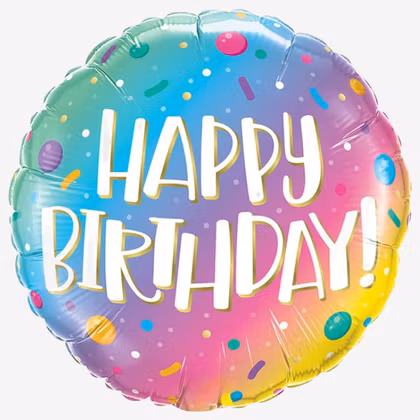 Folieballong - Happy Birthday - Ombre Strössel