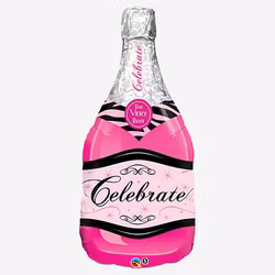 Folieballong - Champagneflaska Celebrate Rosa