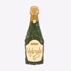 Folieballong - Champagneflaska Celebrate Grön