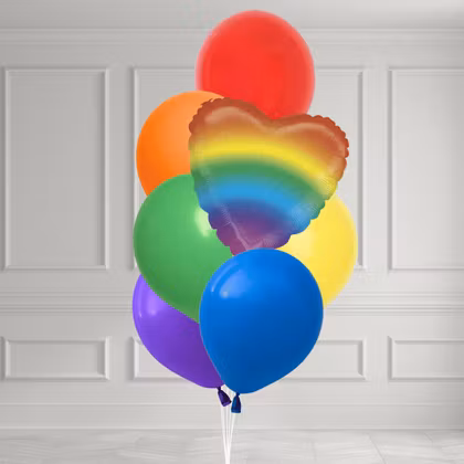 Ballongbukett - Rainbow Heart