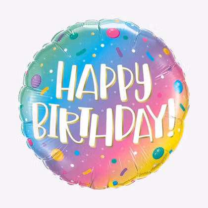 Folieballong - Happy Birthday - Ombre Strössel
