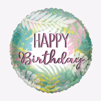 Folieballong - Happy Birthday - Tropisk