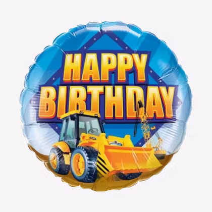 Folieballong - Happy Birthday - Grävskopa