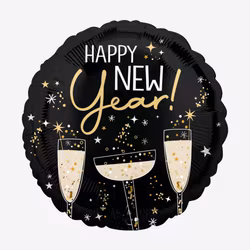 Folieballong - HNY - Svart
