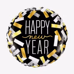 Folieballong - New Year Confetti Stripes