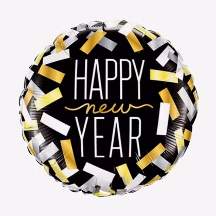Folieballong - New Year Confetti Stripes