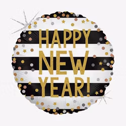 Folieballong - HNY Confetti Stripes