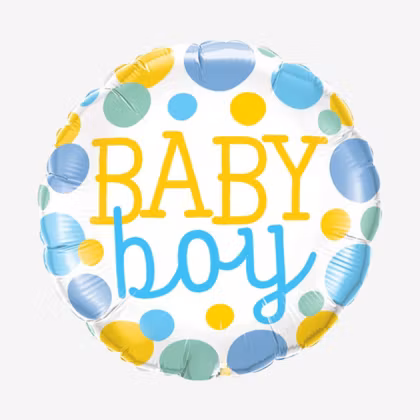 Folieballong - Baby Boy Dots