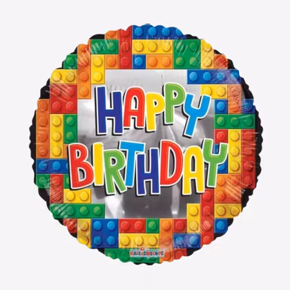 Folieballong - Happy Birthday - Lego
