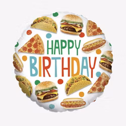 Folieballong - Happy Birthday - Festive Foods