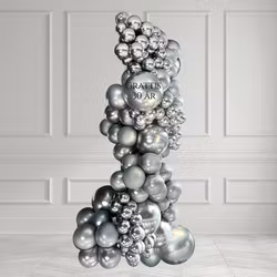 Ballongbåge - Grab & Go Silver Luxe
