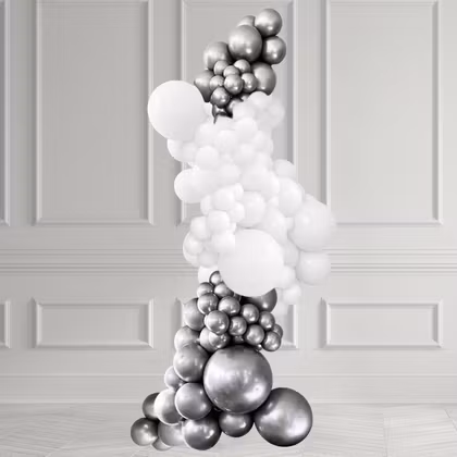 Ballongbåge – Grab & Go Silver Frost