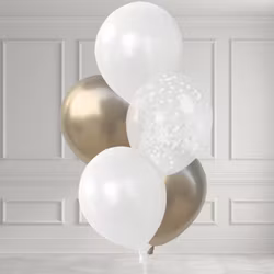 Ballongbukett - Champagne Snow