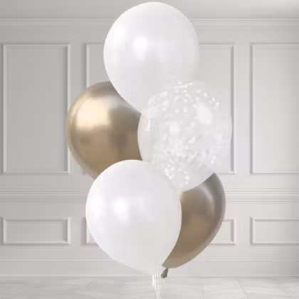 Ballongbukett - Champagne Snow