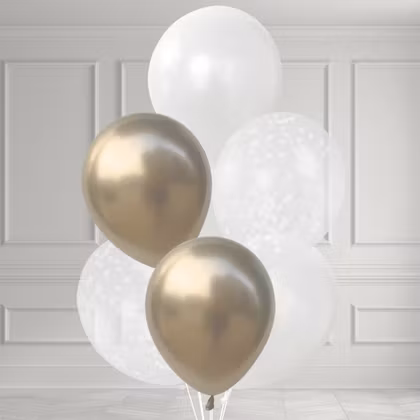 Ballongbukett - Champagne Snow