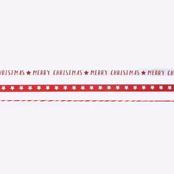 Presentband - Merry Christmas - Röd
