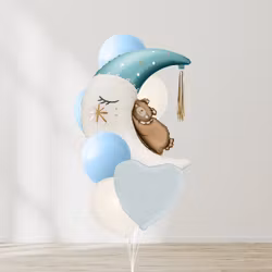 Ballongbukett - Nalle på Månen Blå