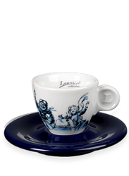 Lucaffè Posliininen Espressokuppi aluslautasella
