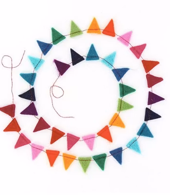 Girlang Vimplar, större, handtovad